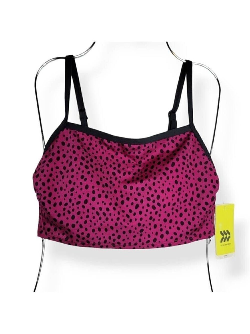 All In Motion Crandberry Polka-dot Bikini Top Small 4-6
